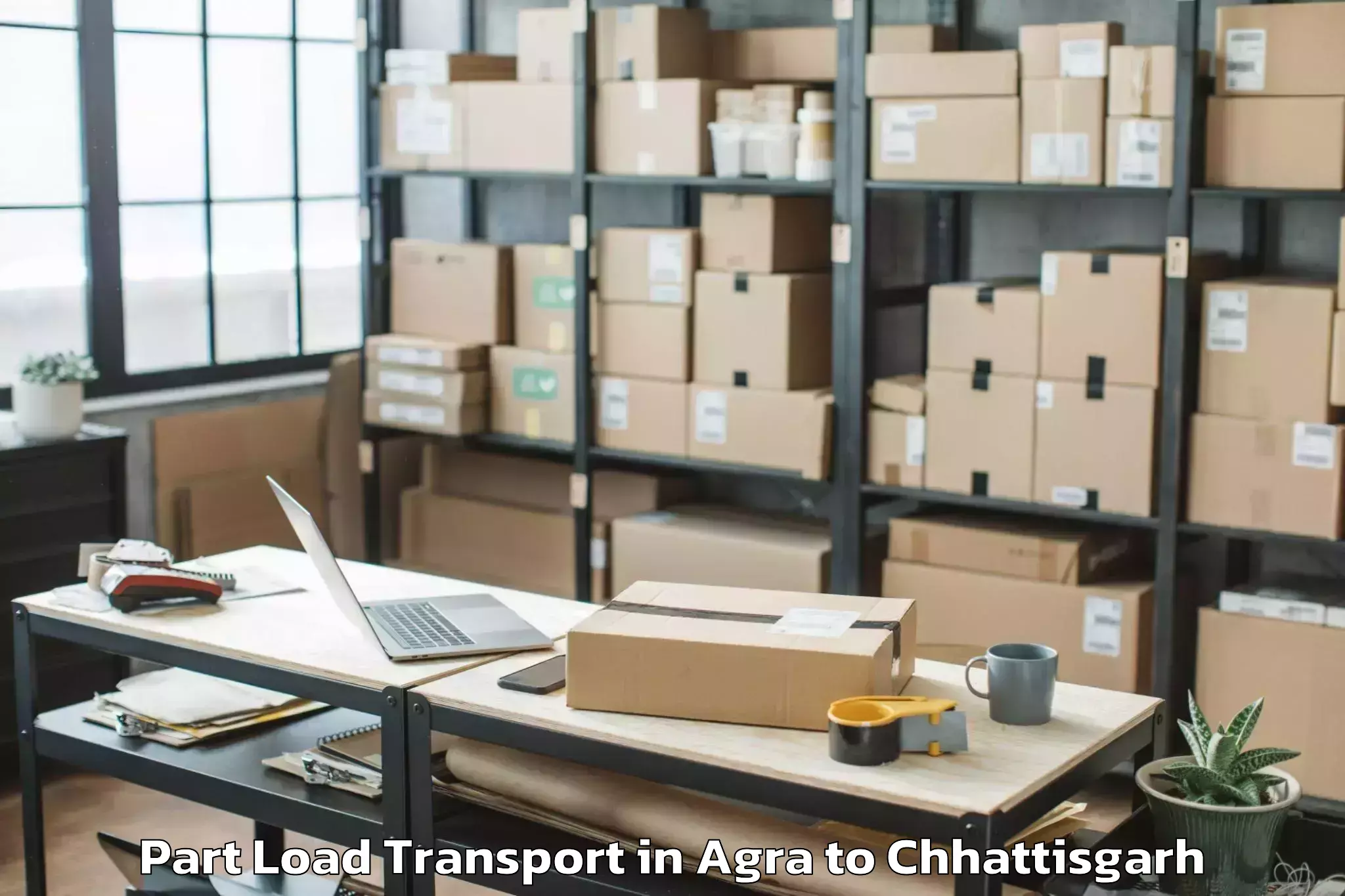 Top Agra to Marwahi Part Load Transport Available